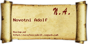 Novotni Adolf névjegykártya